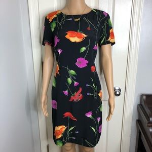 Vintage Floral Print Dress